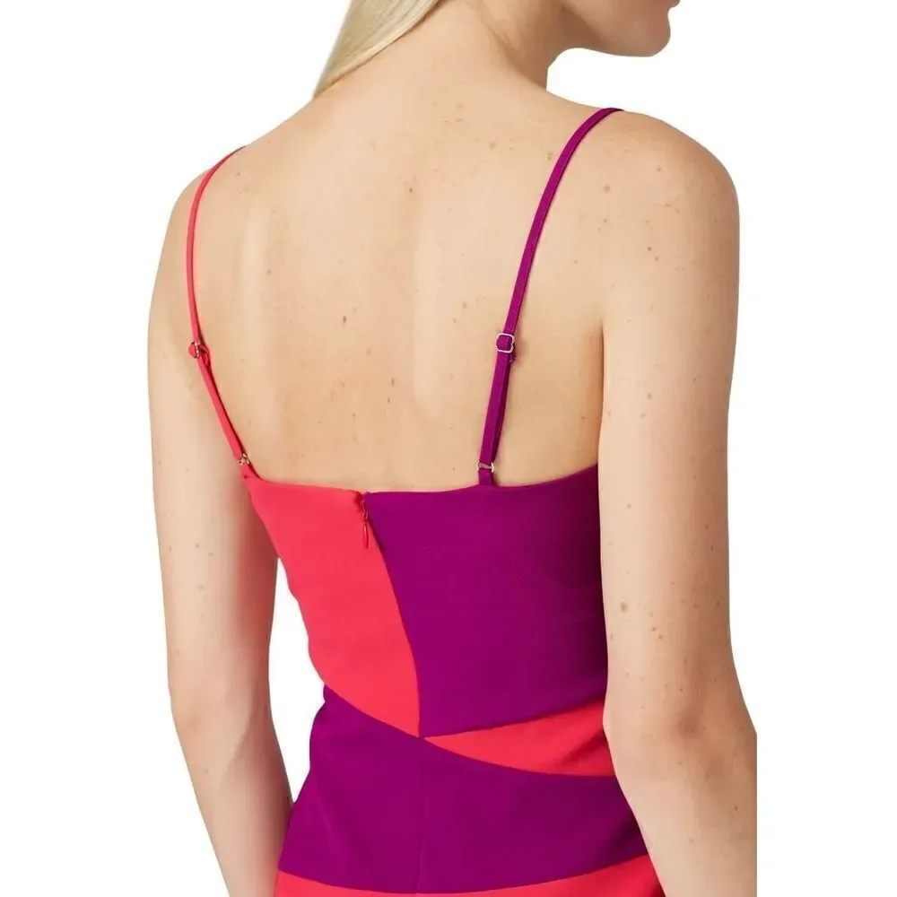 Nicole Miller Pink and Purple Asymmetrical dress size 4 - Picture 3 of 16